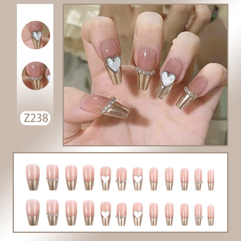 24pcs Removable Fake Nails Wear Paragraph Fashion Manicure Patch False Nail Full Cover Fake Nail