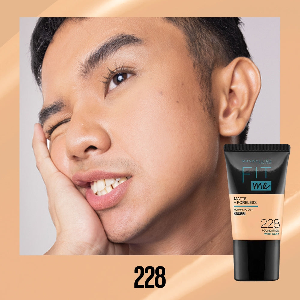 Maybelline Fit Me Foundation 16HR Long-Lasting, Oil Control, Natural Coverage, Matte, SPF22 PA+++