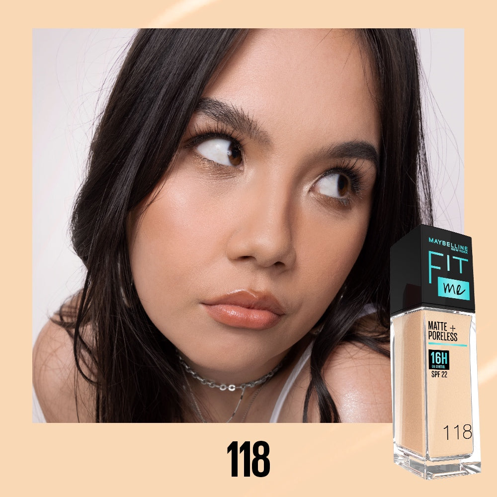 Maybelline Fit Me Foundation 16HR Long-Lasting, Oil Control, Natural Coverage, Matte, SPF22 PA+++