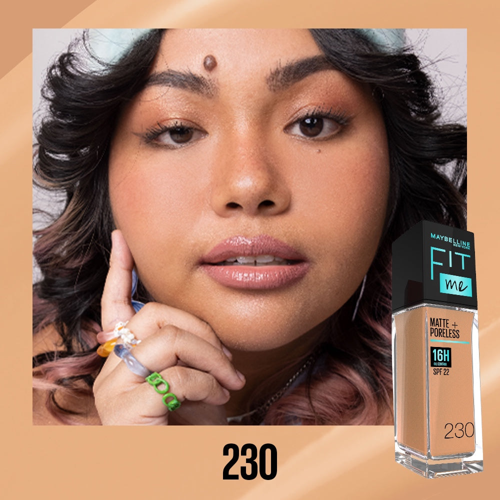 Maybelline Fit Me Foundation 16HR Long-Lasting, Oil Control, Natural Coverage, Matte, SPF22 PA+++