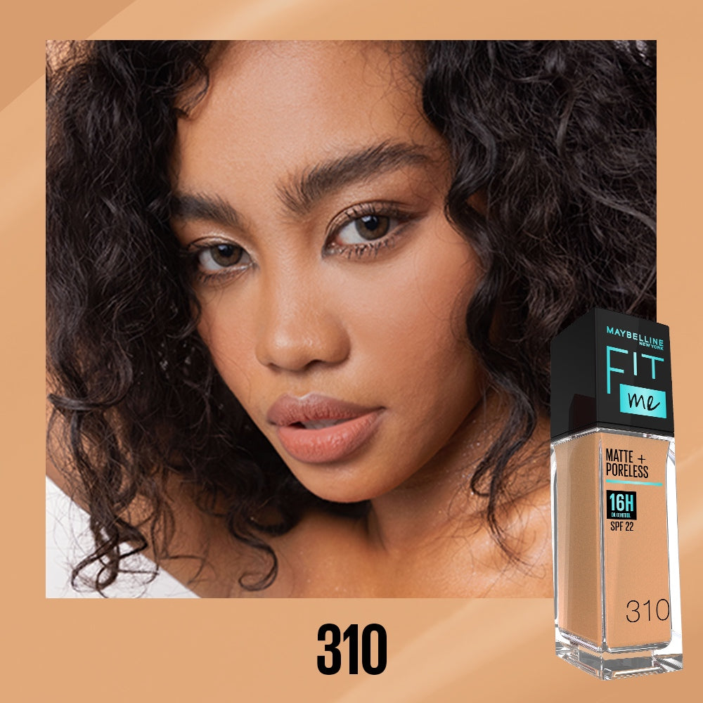 Maybelline Fit Me Foundation 16HR Long-Lasting, Oil Control, Natural Coverage, Matte, SPF22 PA+++