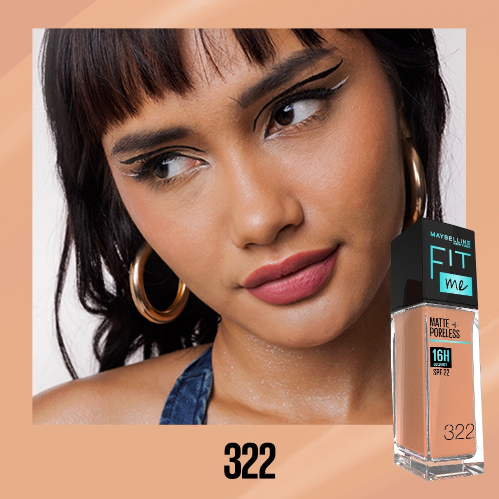 Maybelline Fit Me Foundation 16HR Long-Lasting, Oil Control, Natural Coverage, Matte, SPF22 PA+++