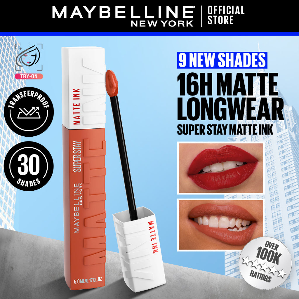 Maybelline SuperStay Matte Ink Liquid Lipstick 16HR Long-Lasting, Transferproof, High Pigment