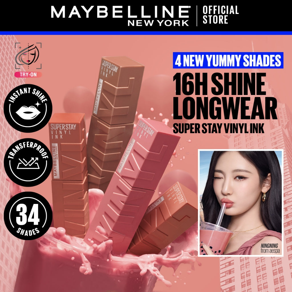 Maybelline Superstay Vinyl Ink Liquid Lipstick - 16HR Long Lasting, Transferproof, Smudgeproof
