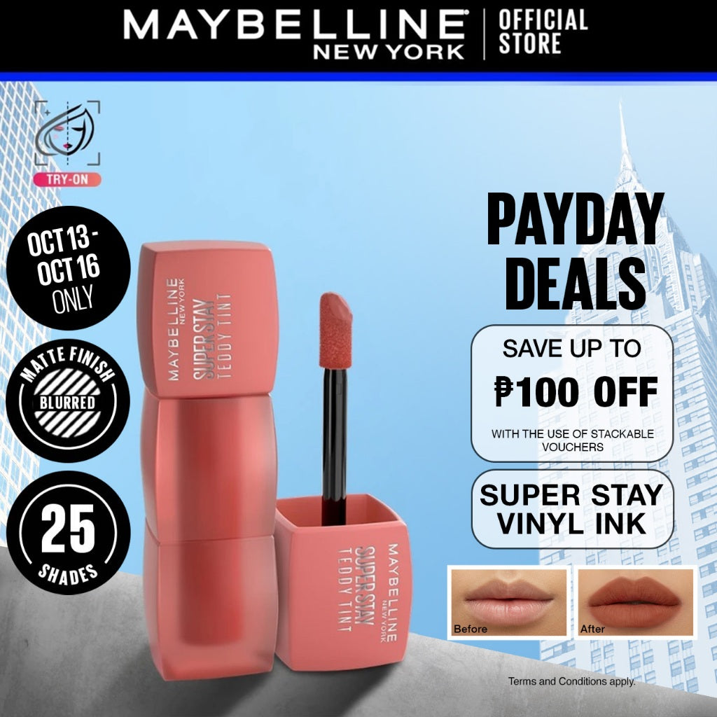 Maybelline Superstay Teddy Tint - 12HR Longwear, Transferproof, Blurred Soft Matte Multi-Use Tint