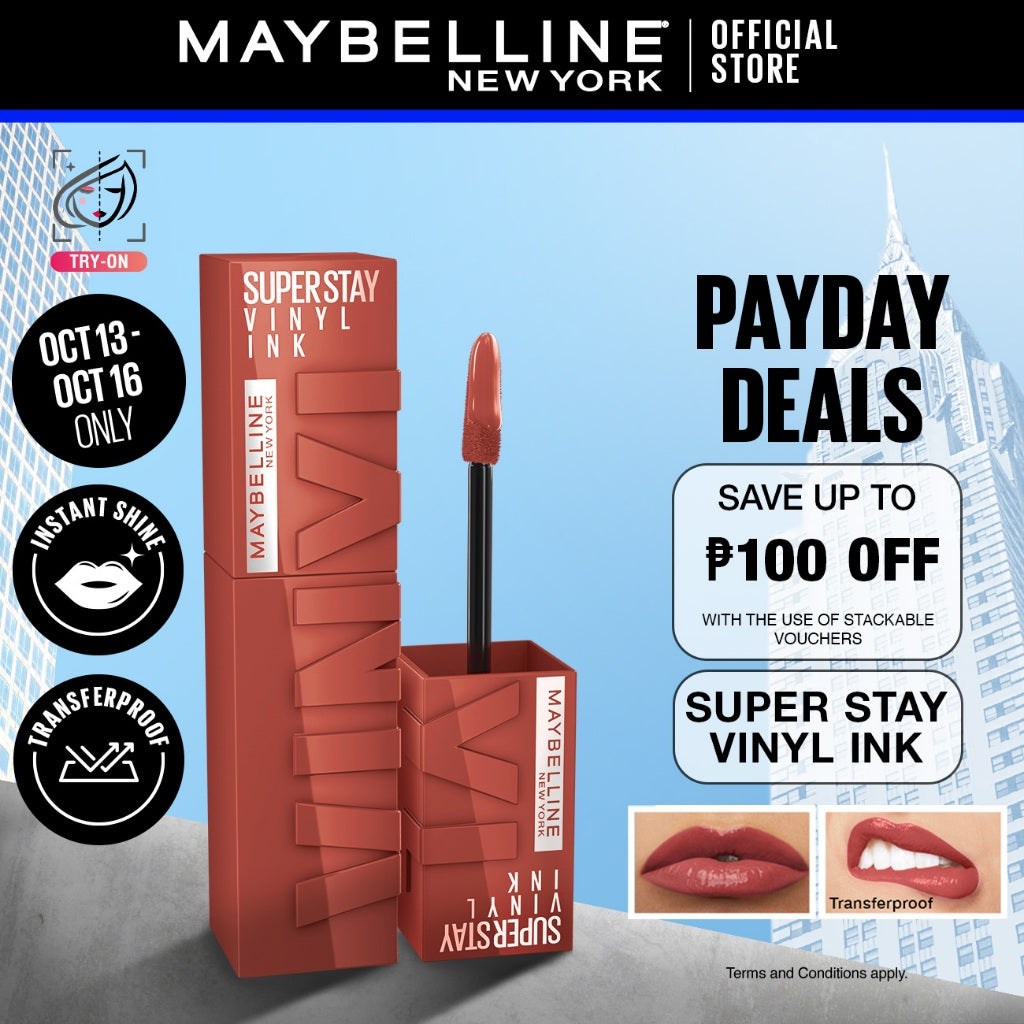 Maybelline Superstay Vinyl Ink Liquid Lipstick - 16HR Long Lasting, Transferproof, Smudgeproof