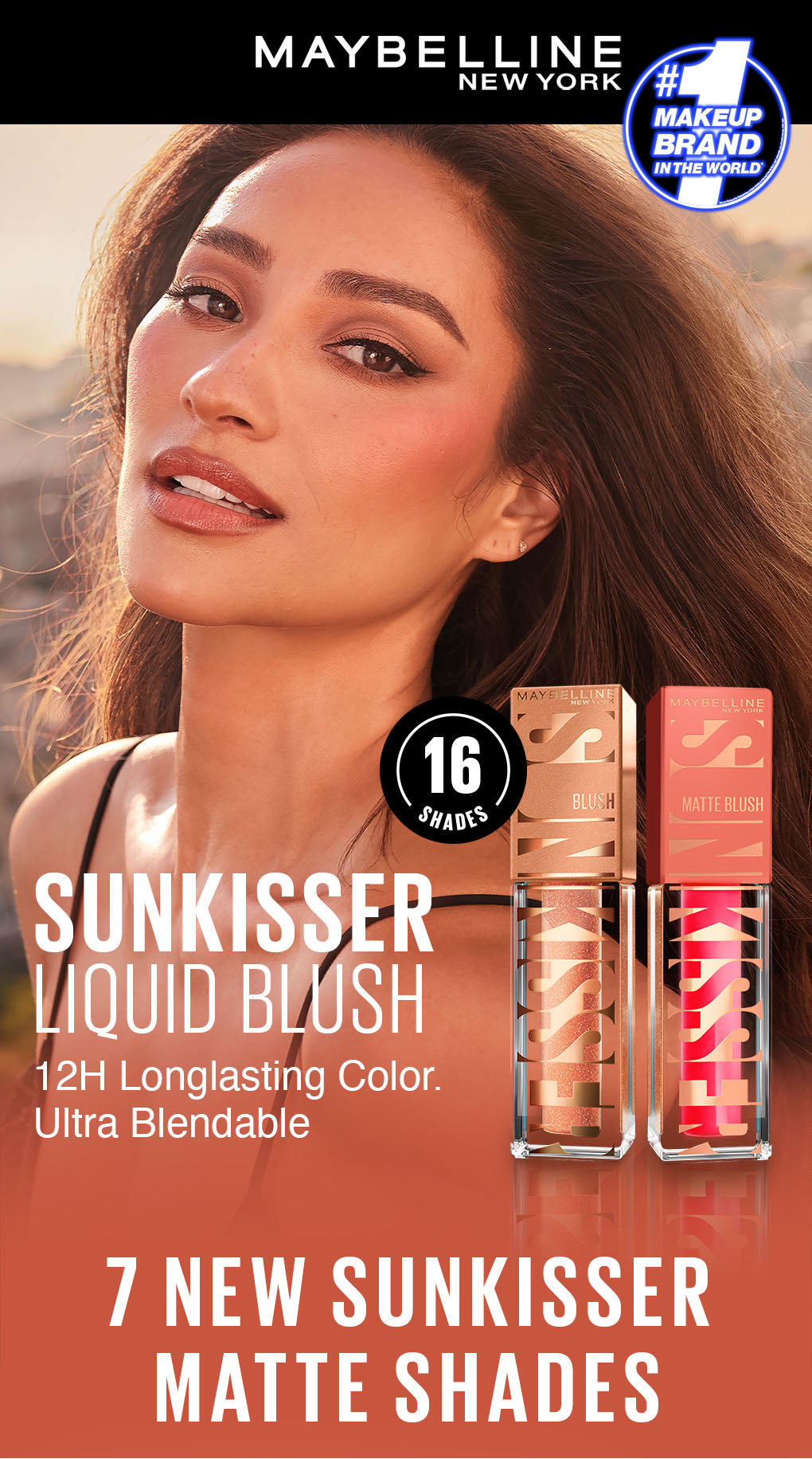 Maybelline Sunkisser Blush 12H Longwear Multi-Use Liquid Blush, Bronzer, Highlighter, with Vitamin E