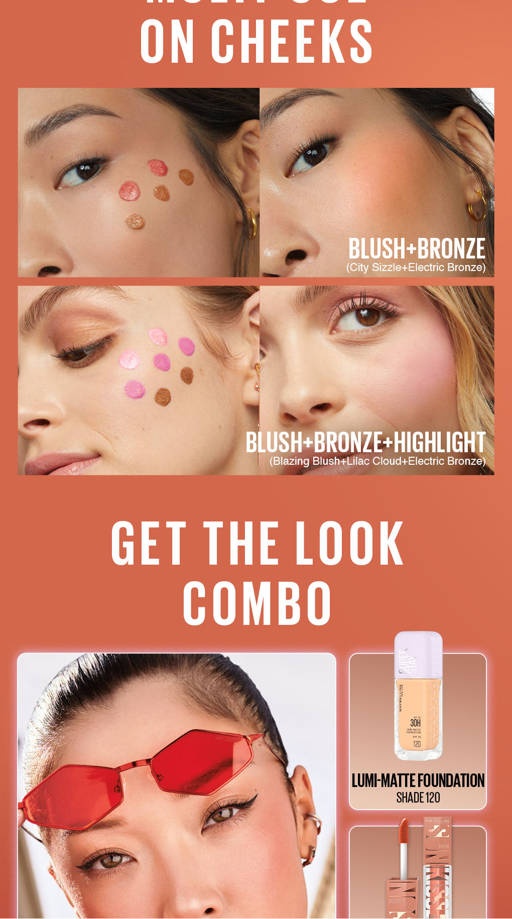 Maybelline Sunkisser Blush 12H Longwear Multi-Use Liquid Blush, Bronzer, Highlighter, with Vitamin E