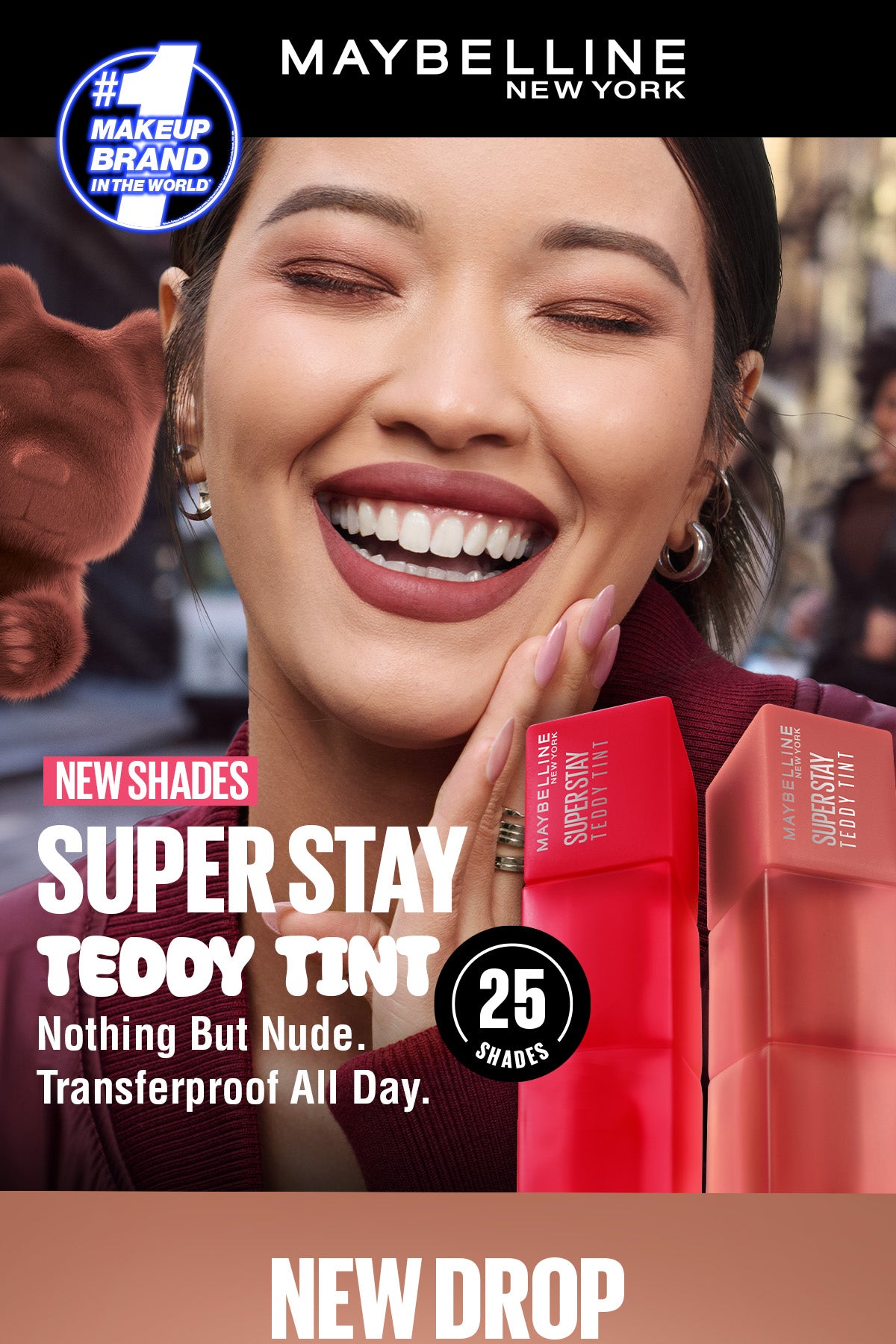 Maybelline Superstay Teddy Tint - 12HR Longwear, Transferproof, Blurred Soft Matte Multi-Use Tint
