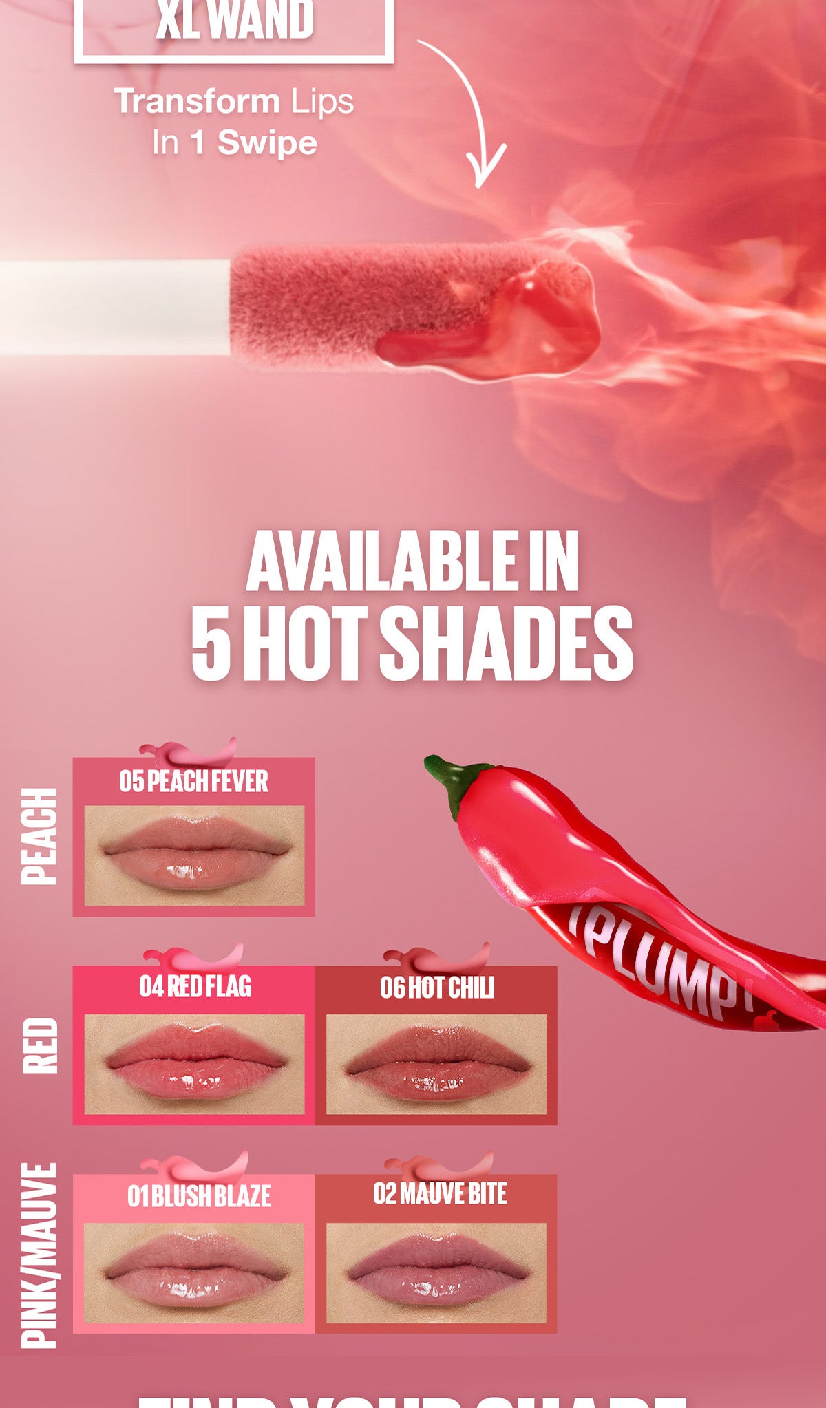 Maybelline Lifter Plump - Lip Plumping Gloss with Chili Pepper, +30% Plumper Lips, Lasting Plump