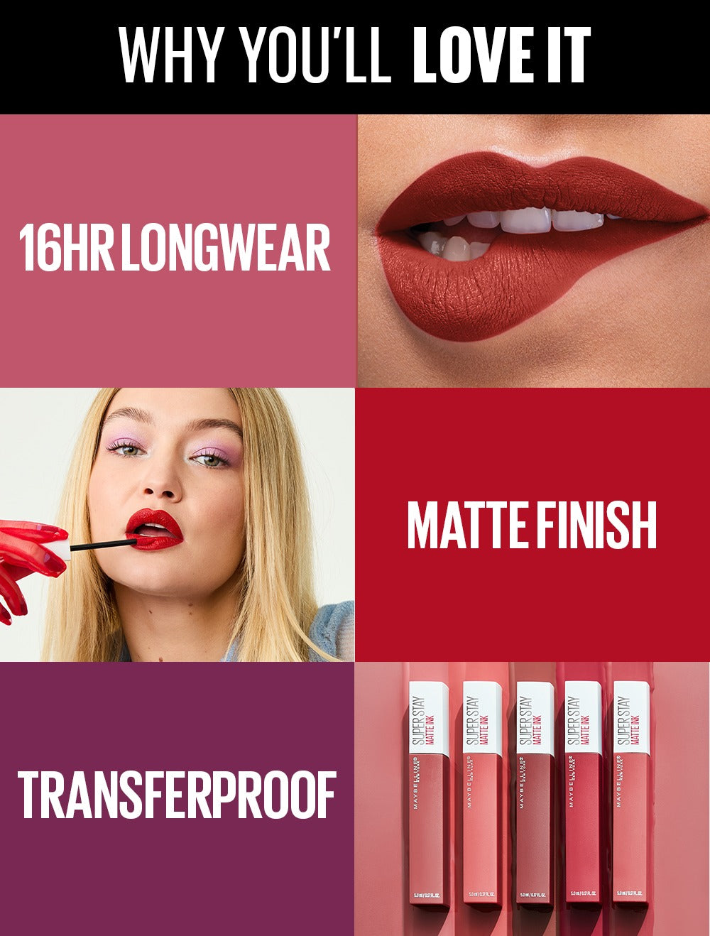 Maybelline SuperStay Matte Ink Liquid Lipstick 16HR Long-Lasting, Transferproof, High Pigment