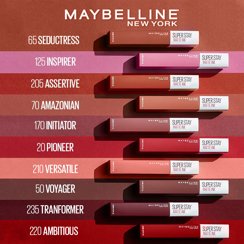 Maybelline SuperStay Matte Ink Liquid Lipstick 16HR Long-Lasting, Transferproof, High Pigment