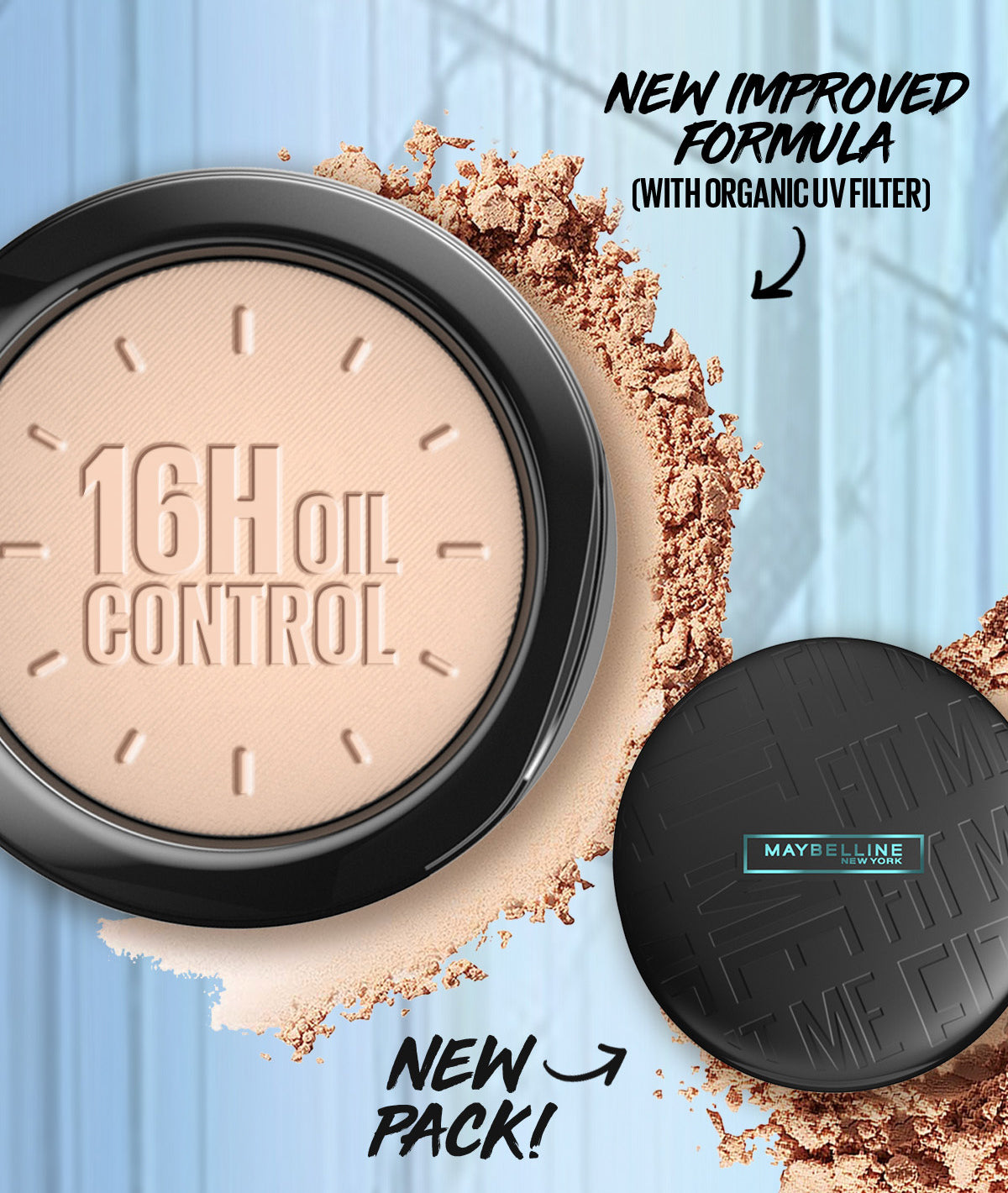 Maybelline Fit Me Retouch Set - Fit Me Compact Powder 120 + Fit Me Concealer 20 - Powder, Concealer