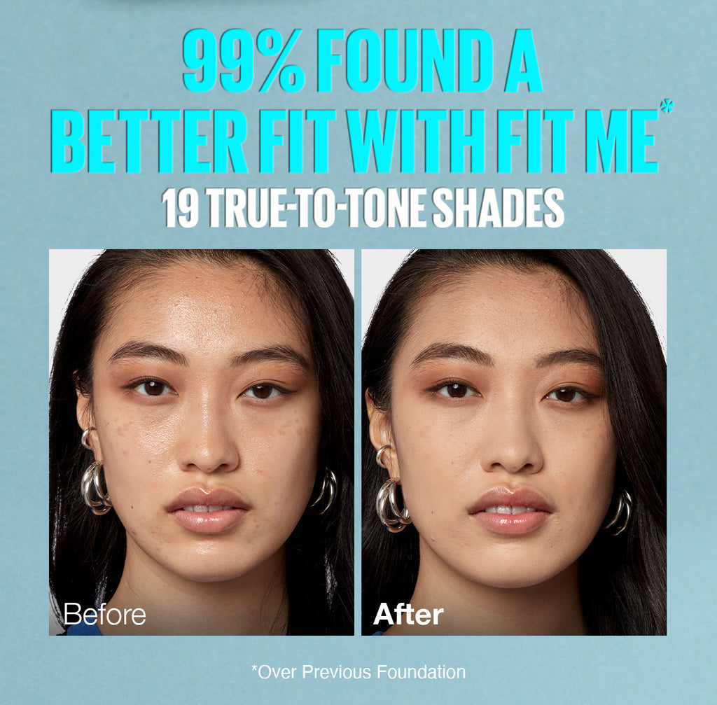 Maybelline Fit Me Foundation 16HR Long-Lasting, Oil Control, Natural Coverage, Matte, SPF22 PA+++