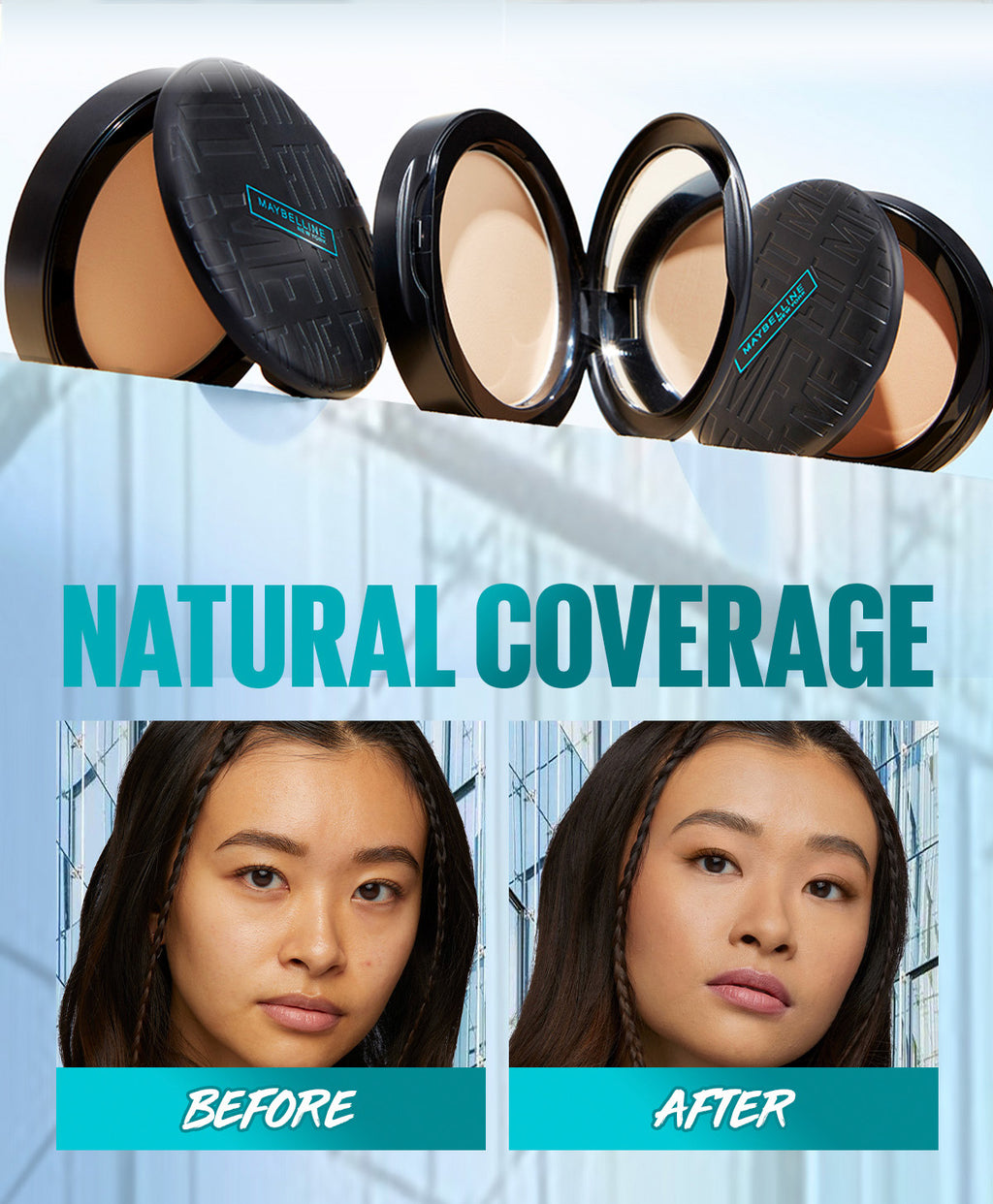 Maybelline Fit Me Retouch Set - Fit Me Compact Powder 120 + Fit Me Concealer 20 - Powder, Concealer