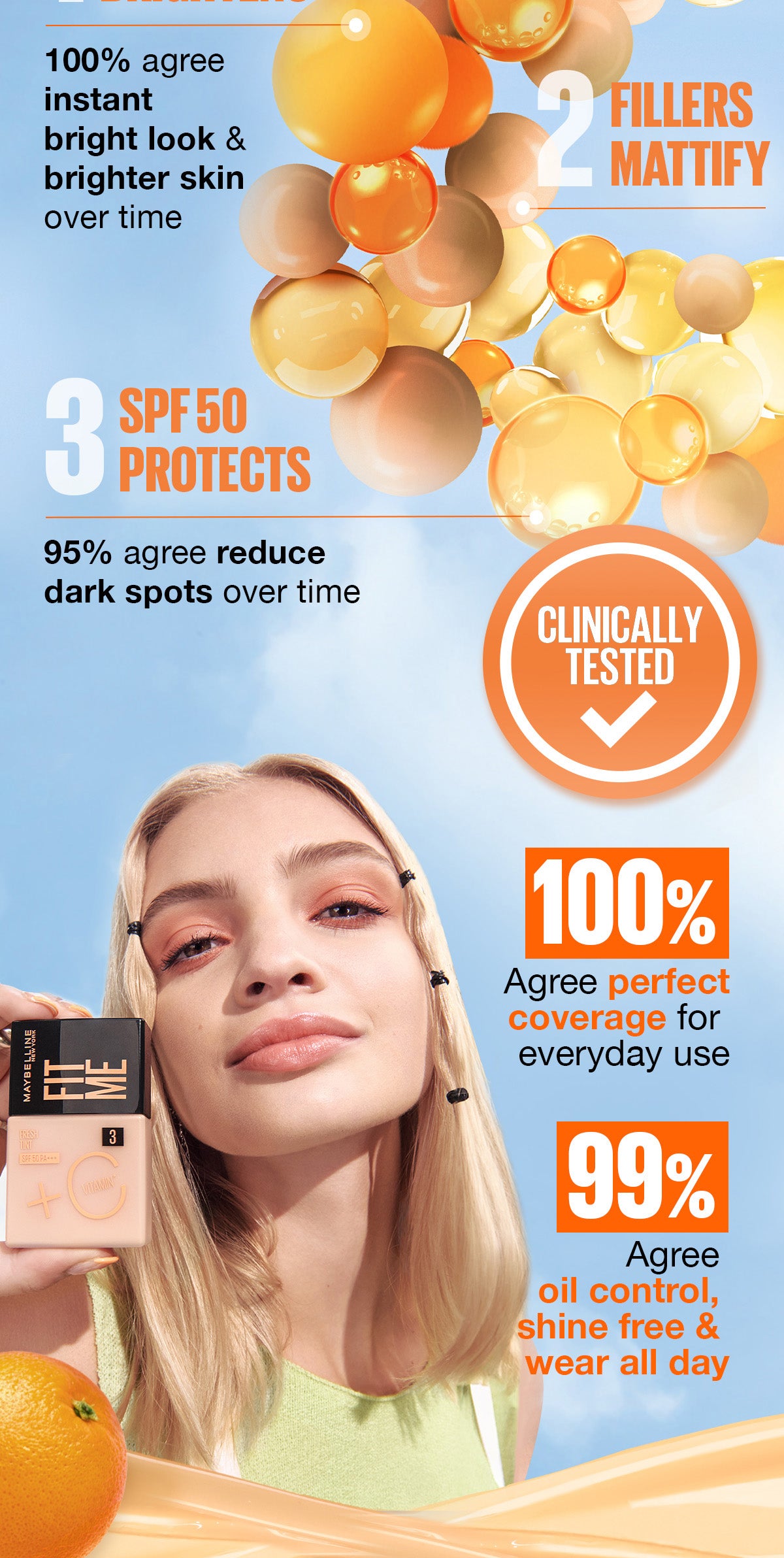 Maybelline Fit Me Fresh 3-in-1 Tint 06 + Superstay Teddy Tint Skin Tint Knee High