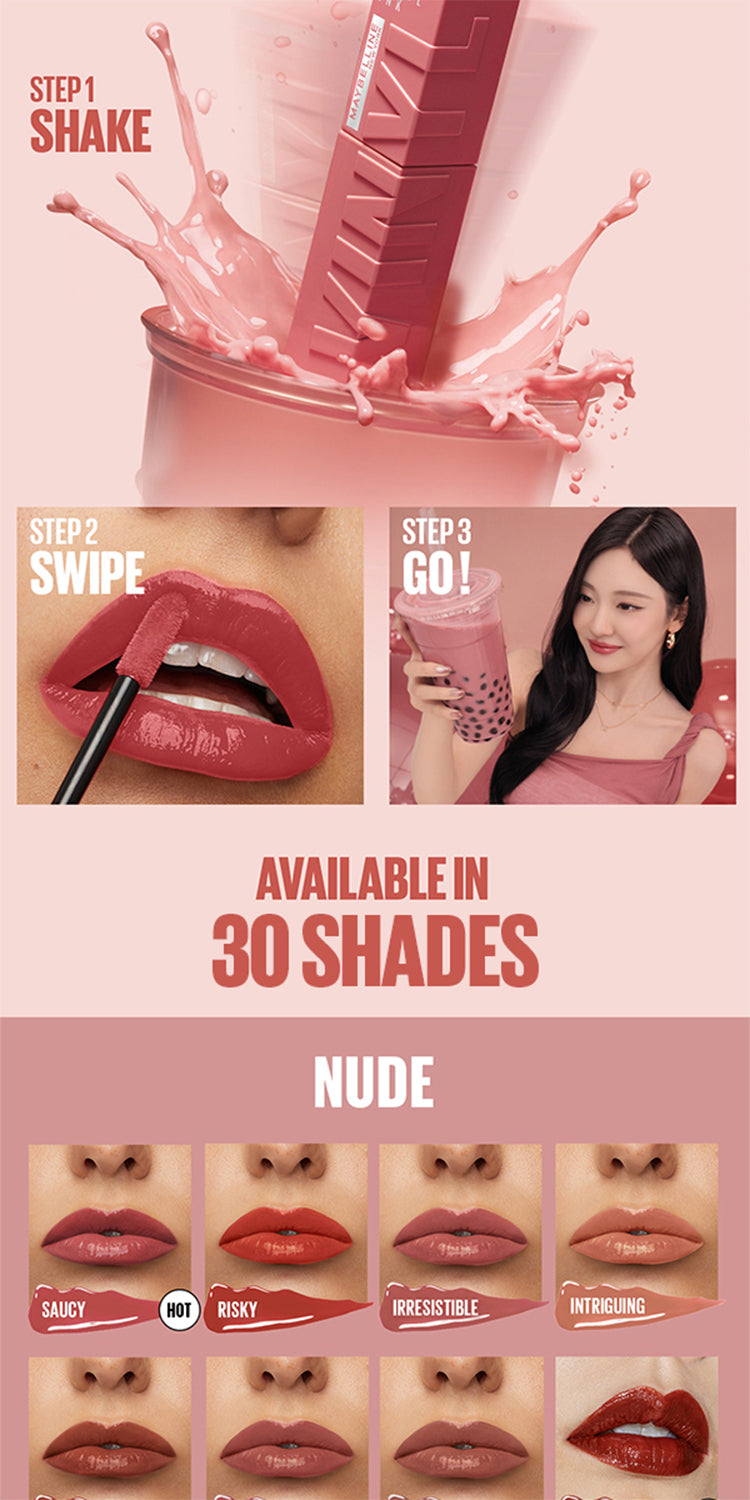 Maybelline Superstay Vinyl Ink Liquid Lipstick - 16HR Long Lasting, Transferproof, Smudgeproof