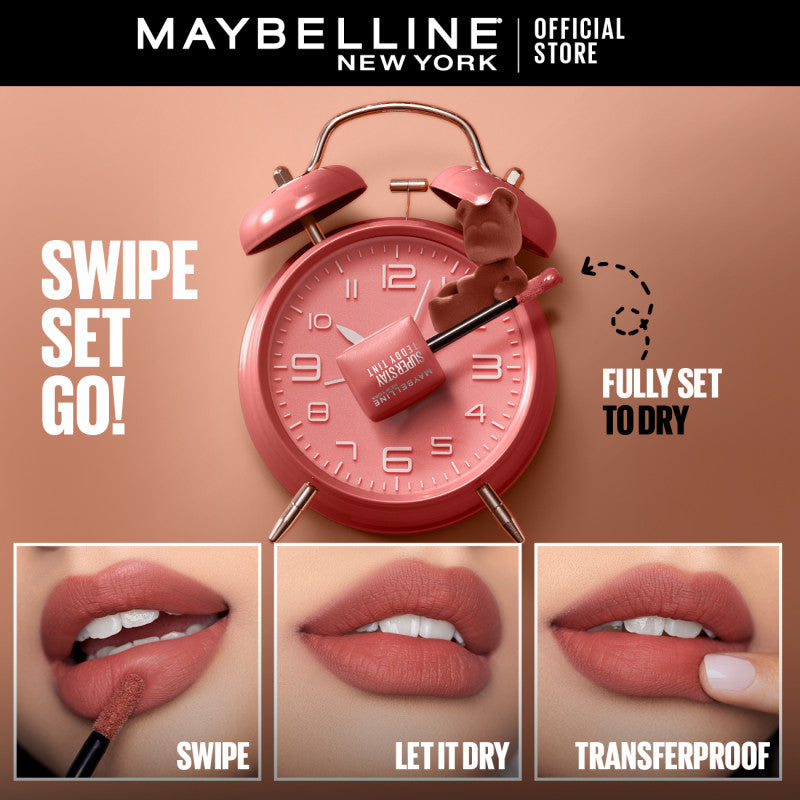 Maybelline Superstay Teddy Tint - 12HR Longwear, Transferproof, Blurred Soft Matte Multi-Use Tint