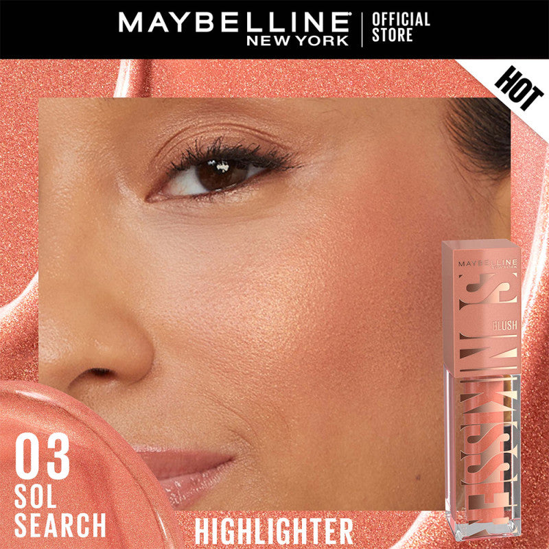 Maybelline Sunkisser Blush 12H Longwear Multi-Use Liquid Blush, Bronzer, Highlighter, with Vitamin E