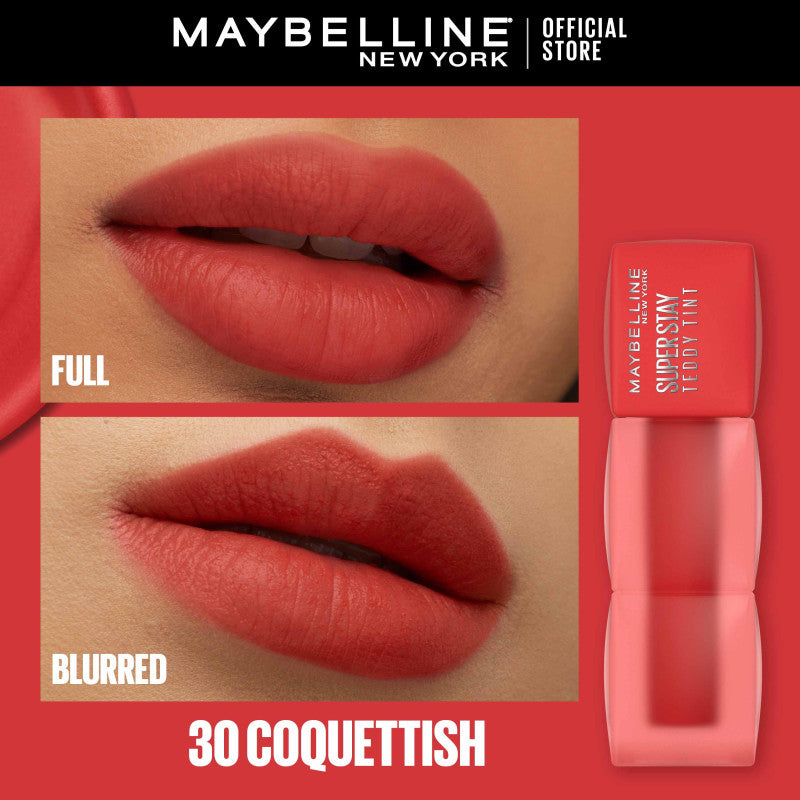 Maybelline Superstay Teddy Tint - 12HR Longwear, Transferproof, Blurred Soft Matte Multi-Use Tint