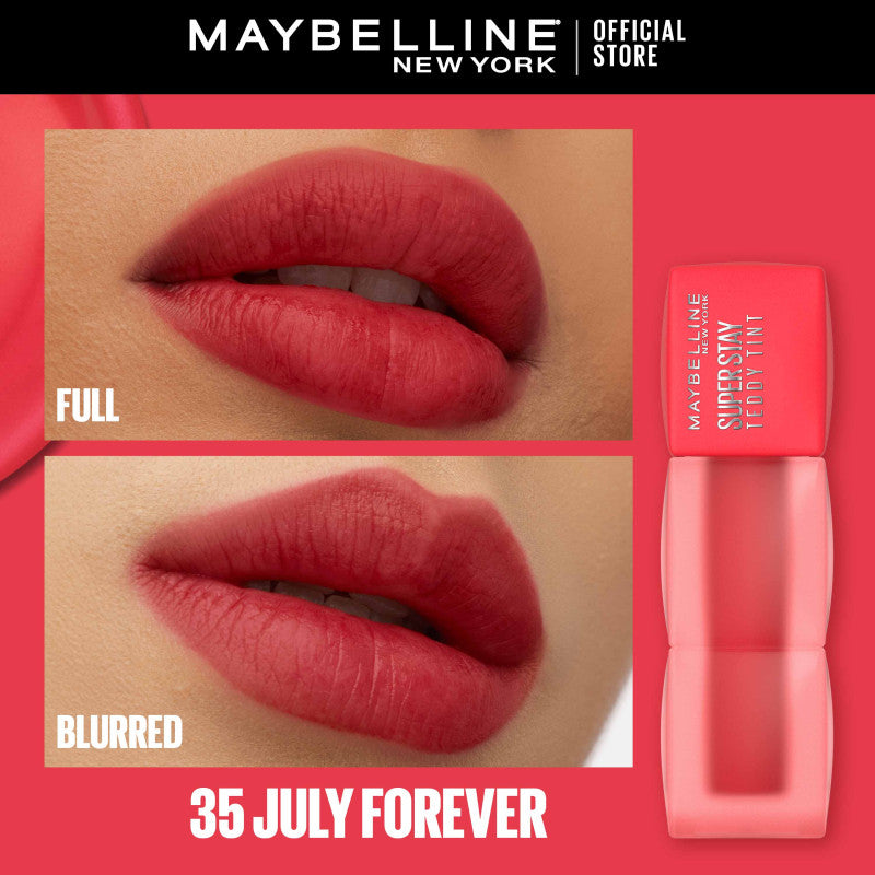Maybelline Superstay Teddy Tint - 12HR Longwear, Transferproof, Blurred Soft Matte Multi-Use Tint