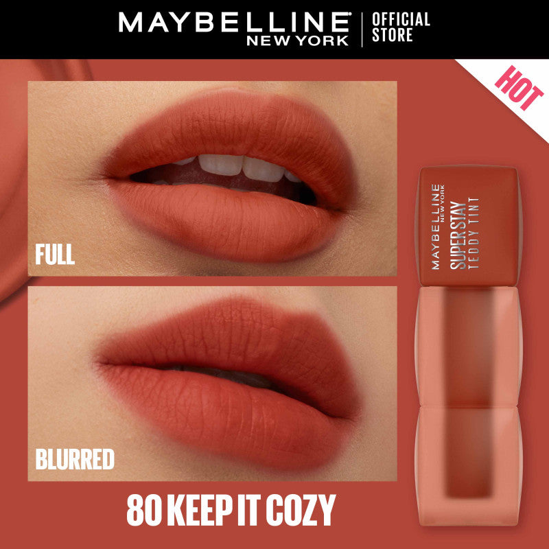 Maybelline Superstay Teddy Tint - 12HR Longwear, Transferproof, Blurred Soft Matte Multi-Use Tint