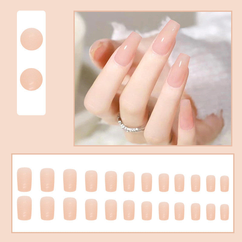 【Free Gift】24Pcs Short Pure Color Fake Nails Set with Jelly Glue Nail Extension Set Press on Nails COD