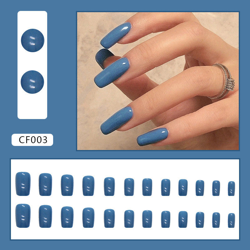 【Free Gift】24Pcs Short Pure Color Fake Nails Set with Jelly Glue Nail Extension Set Press on Nails COD