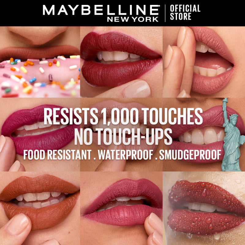 Maybelline SuperStay Matte Ink Liquid Lipstick 16HR Long-Lasting, Transferproof, High Pigment