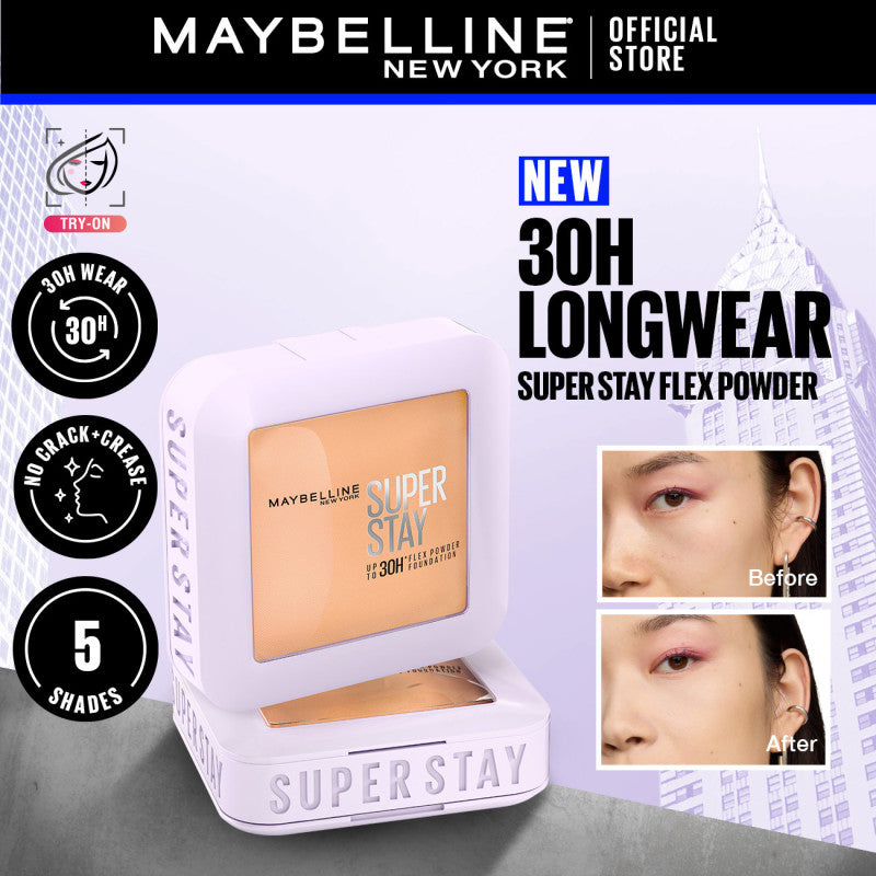 Maybelline Super Stay Flex Powder 30H LONGWEAR POWDER FOUNDATION TWO-WAY CAKE FULL COVERAGE MATTE