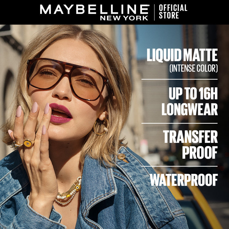 Maybelline SuperStay Matte Ink Liquid Lipstick 16HR Long-Lasting, Transferproof, High Pigment
