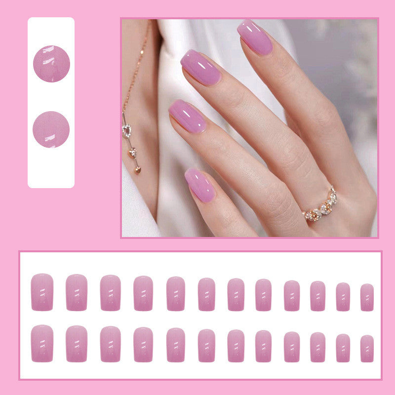 【Free Gift】24Pcs Short Pure Color Fake Nails Set with Jelly Glue Nail Extension Set Press on Nails COD