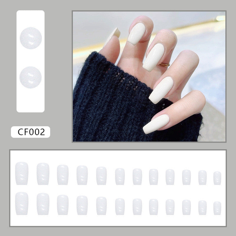 【Free Gift】24Pcs Short Pure Color Fake Nails Set with Jelly Glue Nail Extension Set Press on Nails COD