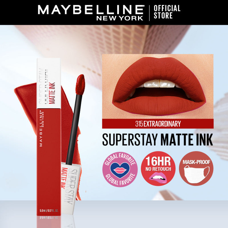 Maybelline SuperStay Matte Ink Liquid Lipstick 16HR Long-Lasting, Transferproof, High Pigment
