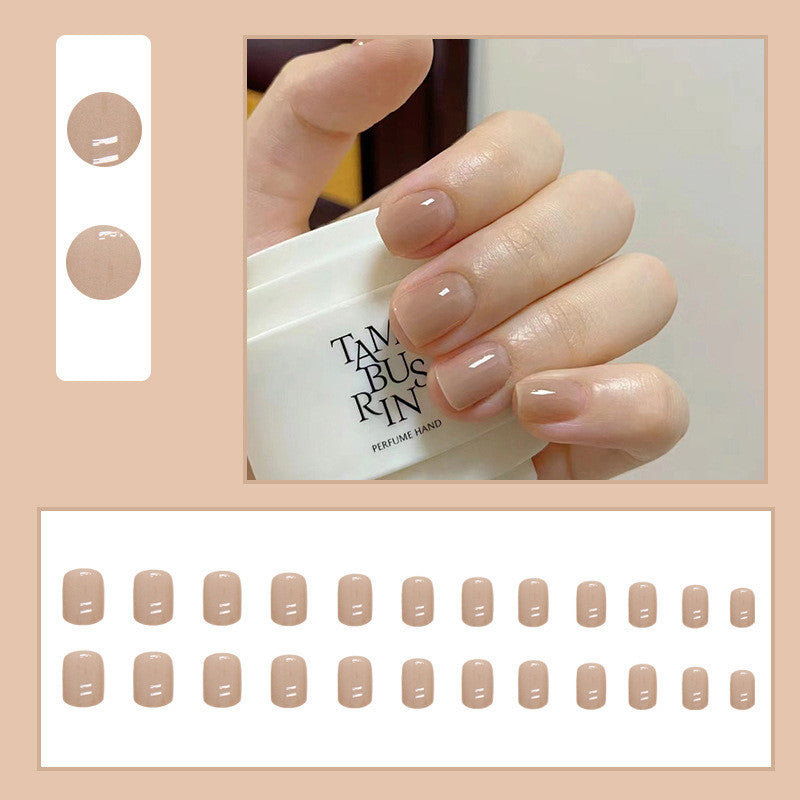 【Free Gift】24Pcs Short Pure Color Fake Nails Set with Jelly Glue Nail Extension Set Press on Nails COD