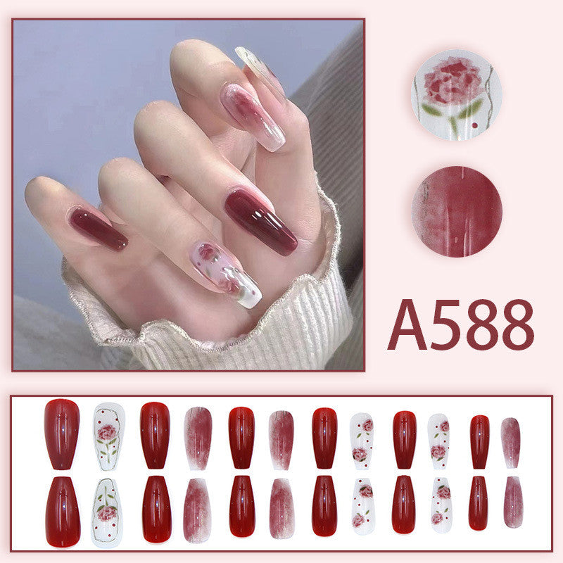 24pcs Removable Fake Nails Wear Paragraph Fashion Manicure Patch False Nail Full Cover Fake Nail