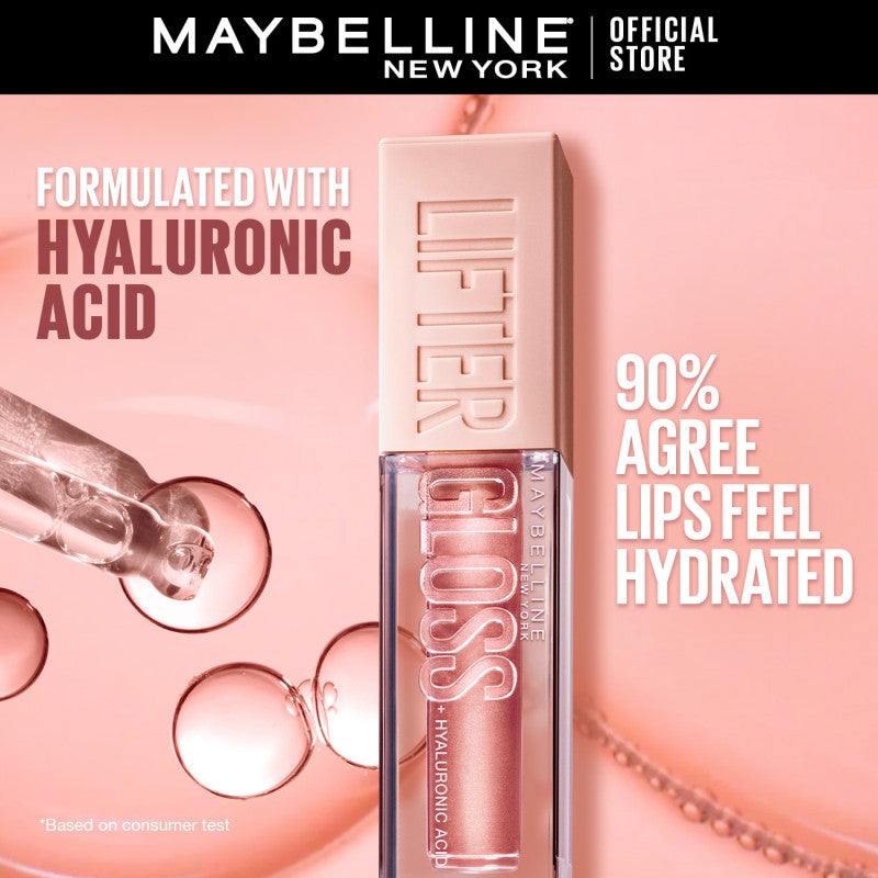 Maybelline Lifter Gloss with Hyaluronic Acid, High Shine, Hydrating, Moisturizing, Plumping