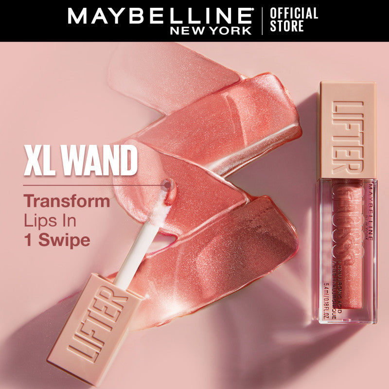 Maybelline Lifter Gloss with Hyaluronic Acid, High Shine, Hydrating, Moisturizing, Plumping
