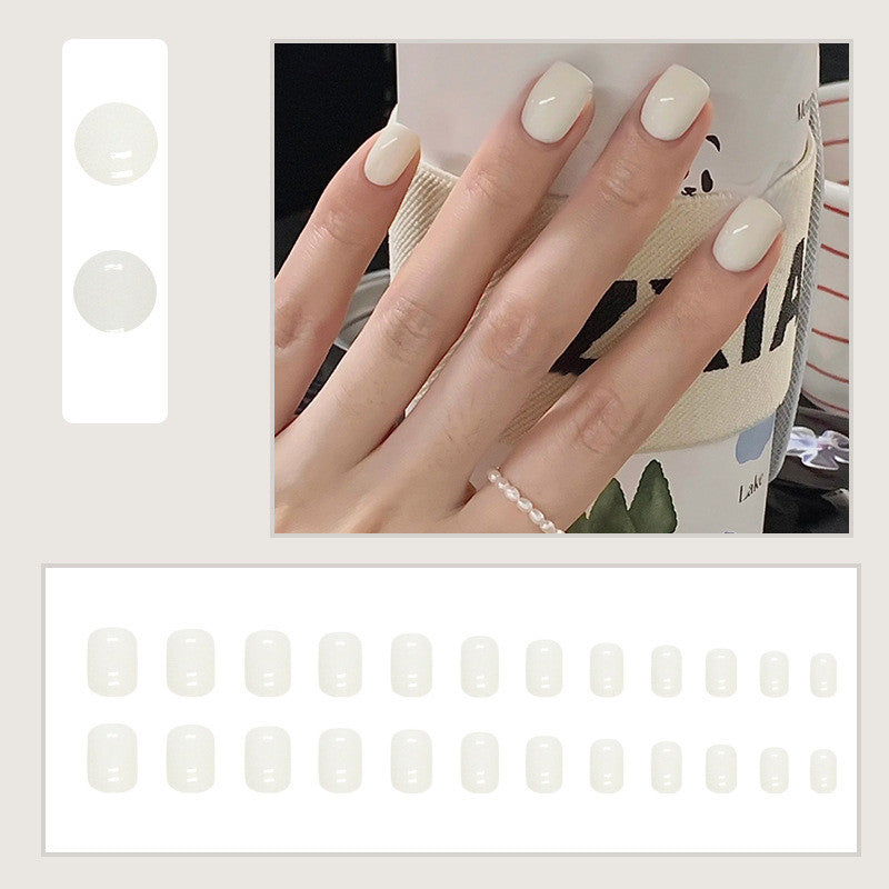 【Free Gift】24Pcs Short Pure Color Fake Nails Set with Jelly Glue Nail Extension Set Press on Nails COD